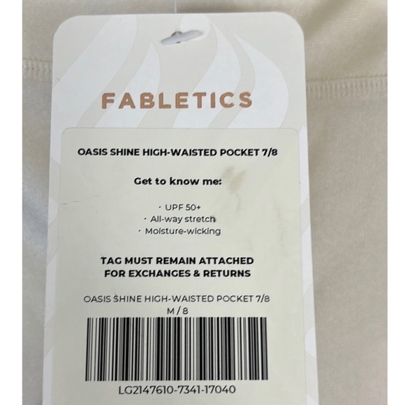 NWT Oasis PureLuxe High-Waisted Shine 7/8 Legging in Buttercreme Shine size M - Picture 6 of 7